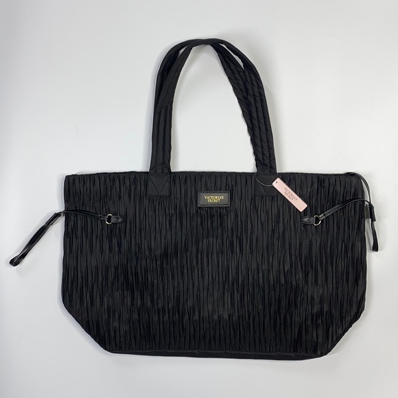 Victoria Secret Large Black Travel Tote NWT - Picture 1 of 8